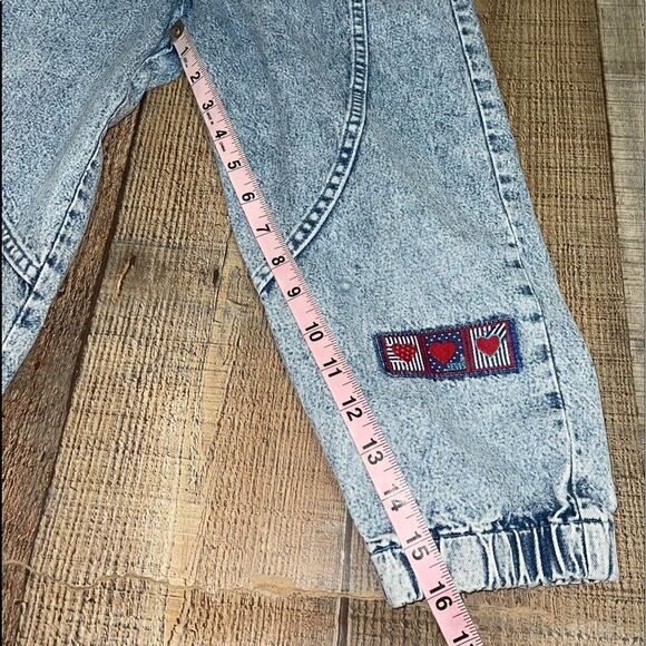 VTG Little Levi's Acid Wash Denim Romper Baby Girls 6 Cotton USA MADE - Picture 9 of 11